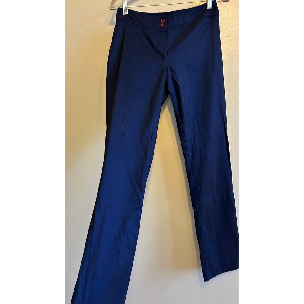 VTG Y2K XOXO Pants Metallic Blue Shinny Womens Low Rise Corpcore Sexy RARE Sz 3